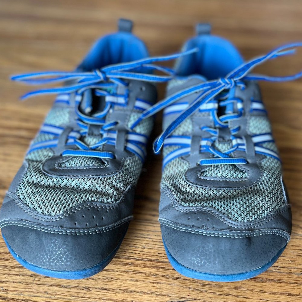 Xero Prio Teal Gray Blue Reflective Stripes Running Shoes Women's Size 10.
